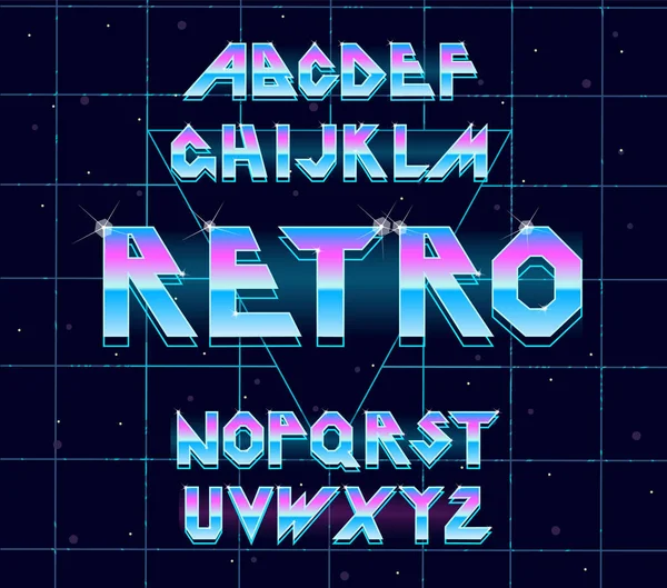Alfabe 80 s retro yazı tipi.