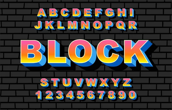 80 s retro alfabe yazı tipi gökkuşağı stili, vintage.