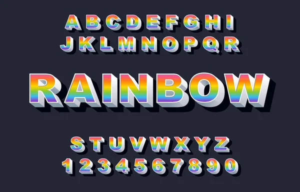 80 s Retro-Alphabet-Schrift. Vektor für Regenbogen-Vintage-Alphabet — Stockvektor