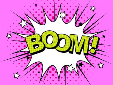 Çizgi roman Boom çizgi vektör çizgi film illüstrasyon patlamalar