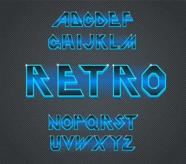 80 s retro lettertype. Vector typografie voor folders, headlines, posters. Neon — Stockvector