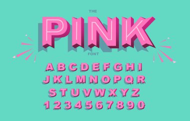 Vektör modern kalın yazı tipi ve Vintage Alfabe vektör 80 s, 90 s