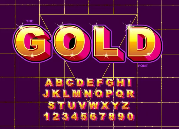 Vector van gestileerde Vintage lettertype en alfabet. 80 s retro lettertype. — Stockvector