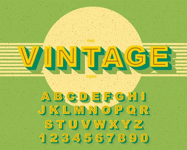 Vector of modern bold font and Vintage Alphabet vector 80 s, 90 s — Stock Vector