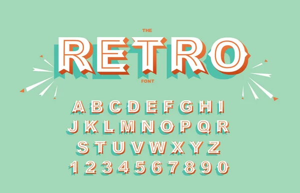 Vektor av modern fet Font och Vintage alfabet vektor 80 s, 90 s — Stock vektor