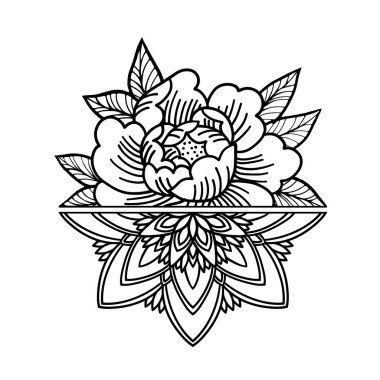 Gül Dövmesi, mistik sembol. Boncuk ipi ile çiçek. Çiçek Mandala.