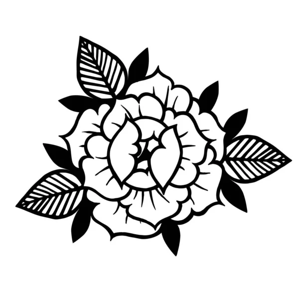 Tetování Rose květina.Tetování, mystický symbol. Styl ročníku. — Stockový vektor
