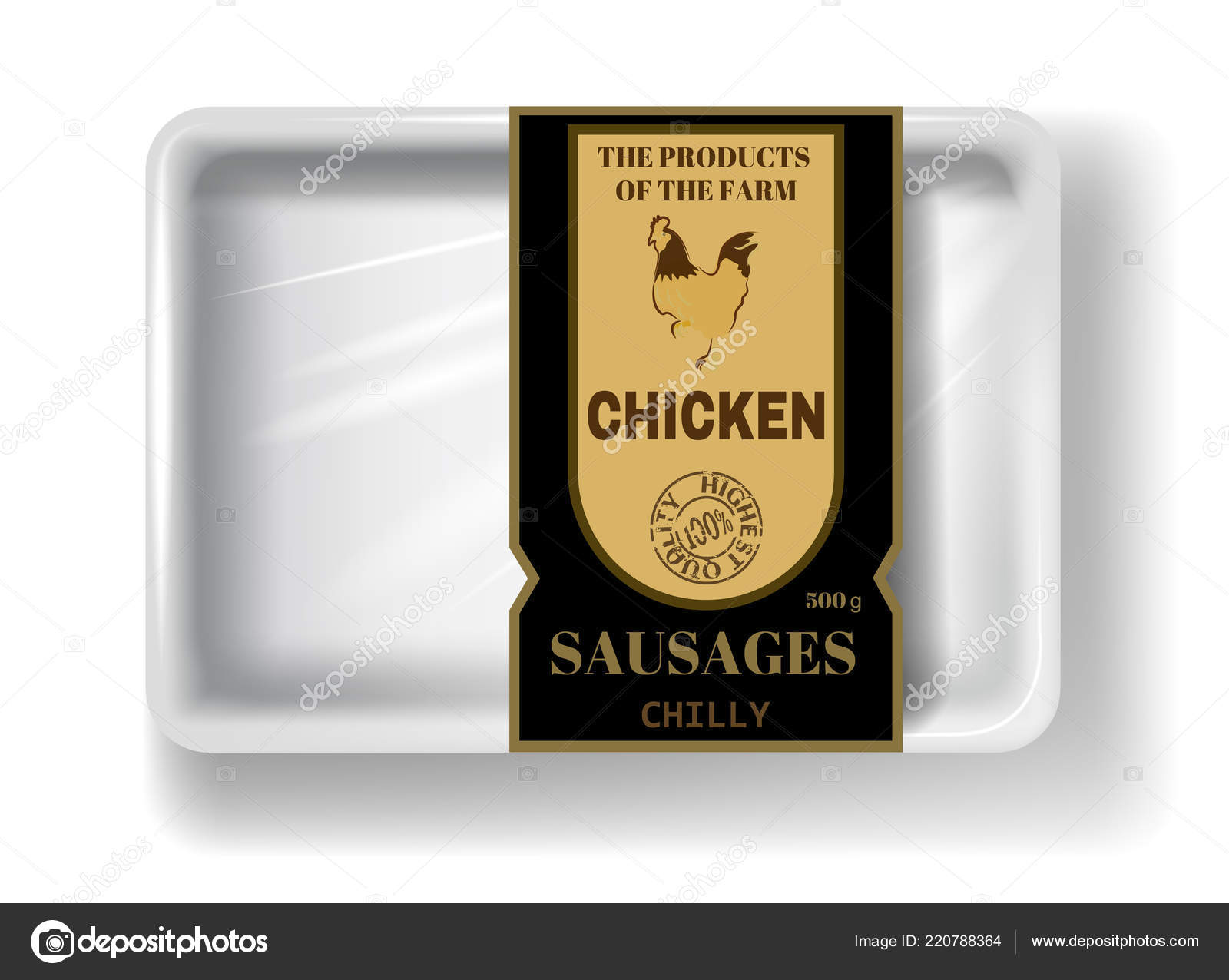 Download Fresh Chicken Meat White Polystyrene Packaging Vector Mockup Stock Vector Royalty Free Vector Image By C Raz234 220788364