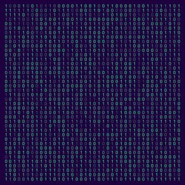 Farklı semboller ile soyut teknoloji illüstrasyon. Soyut kod sunumu. Vektör İllüstrasyonu