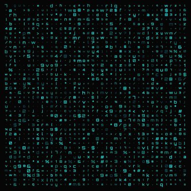 Farklı semboller ile soyut teknoloji illüstrasyon. Soyut kod sunumu. Vektör İllüstrasyonu