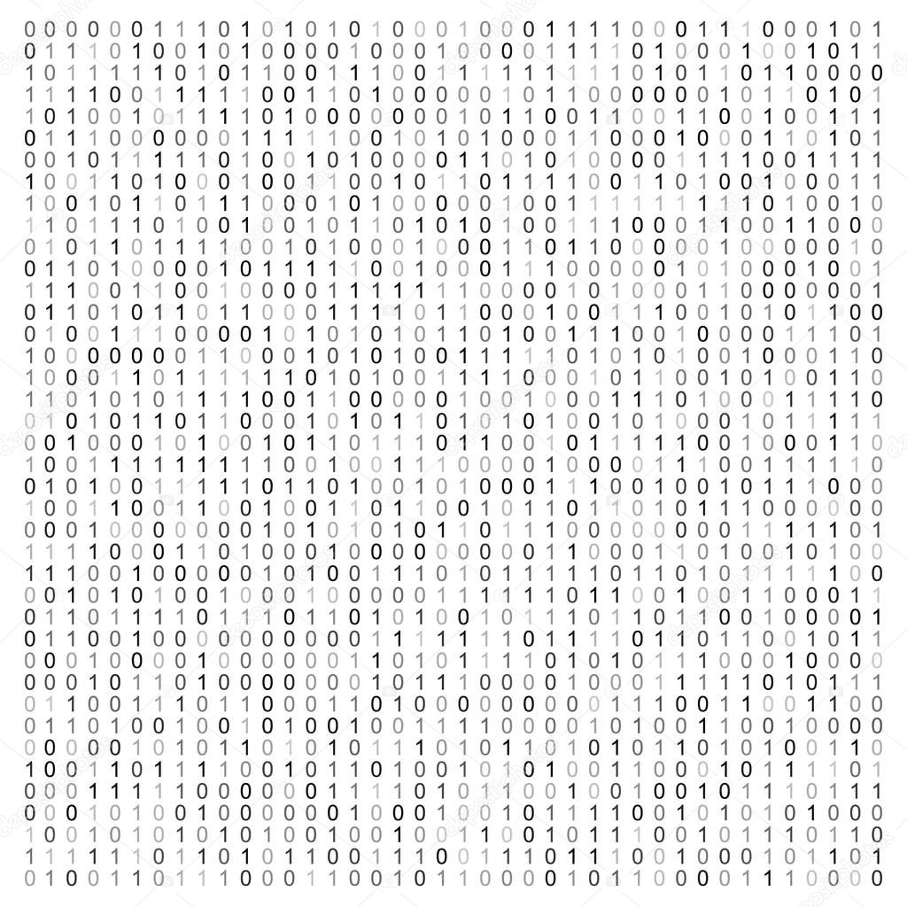 Abstract vector illustration with binary code. Digital technological texture