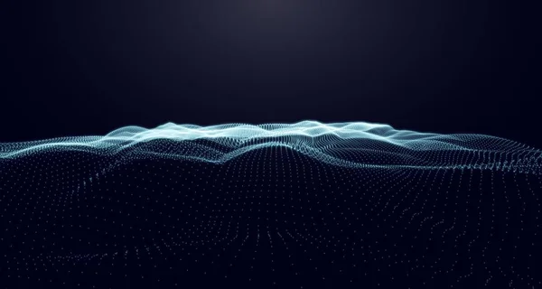 Cyberrymden av Wave och data. Vektor illustration. Abstrakt landskap. — Stock vektor