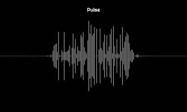 Çizgilerden oluşan nabız grafiği. Müzik, ses ve sinyal illüstrasyonu için tasarım ögesi