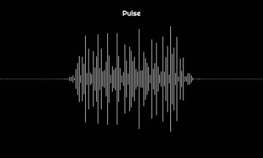 Çizgilerden oluşan nabız grafiği. Müzik, ses ve sinyal illüstrasyonu için tasarım ögesi