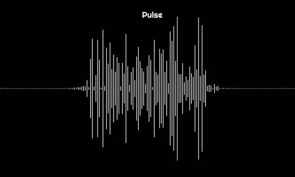 Gráfico de pulsação feito de linhas. Elemento de design para música, som, ilustração de sinal — Vetor de Stock