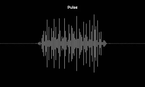 Graph of pulsation made of lines. Design element for music, sound, signal illustration — Stock Vector