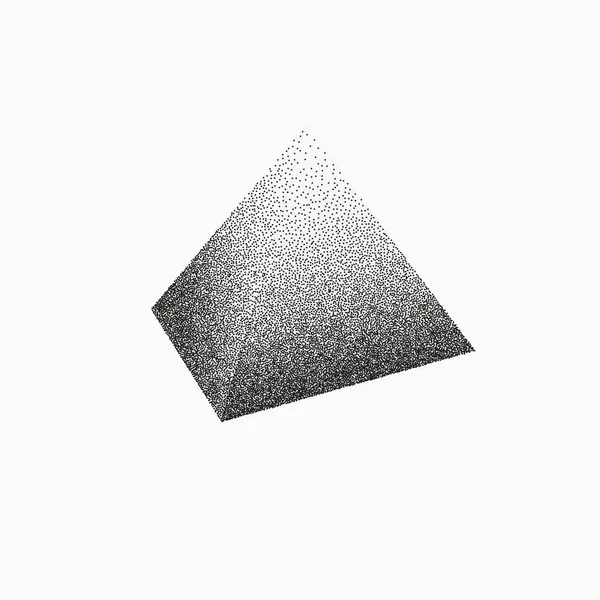 3D piramide tekening in pointillisme stijl. Vectorontwerpelement — Stockvector