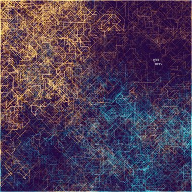 Solan çizgilerin ve noktaların soyut bileşimi. Yabancı Walker modellik yapıyor. Üretken sanat. Teknoloji ve bilgisayar bilimleri için vektör tasarımı ögesi.