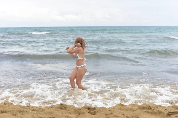 Mädchen Strand Meer — Stockfoto