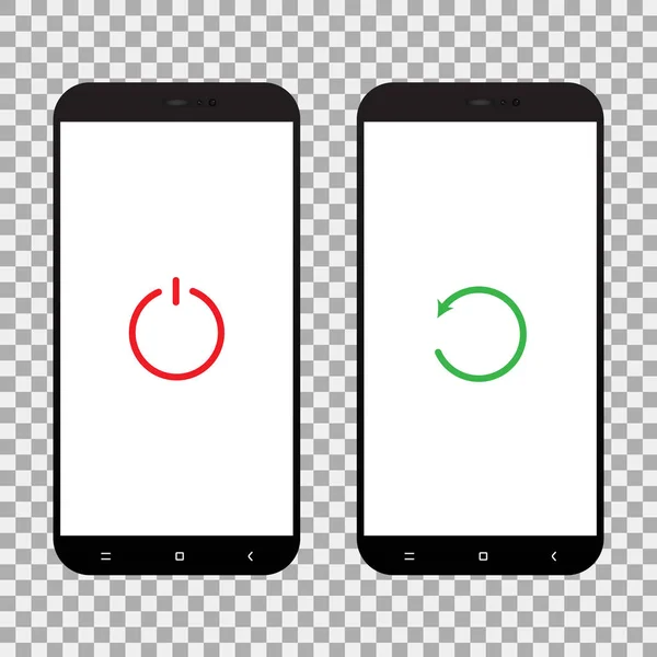 Desligue Reinicie Botão Tela Smartphone Vector Illustr —  Vetores de Stock