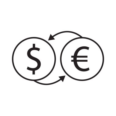 dolar ve euro döviz vektör simgesi tasarım illüstrasyon