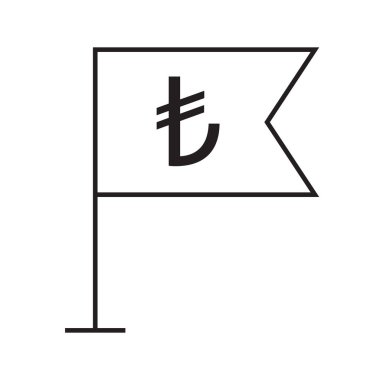 para Türk Lirası bayrak satırı tasarım vektör çizim