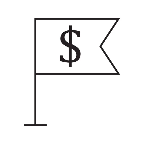 Money Dollar Flag Line Desing Vector Illustration — Stock Vector