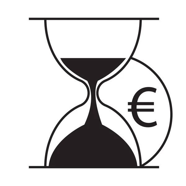 砂時計とユーロのアイコン ベクトル設計図 — ストックベクタ