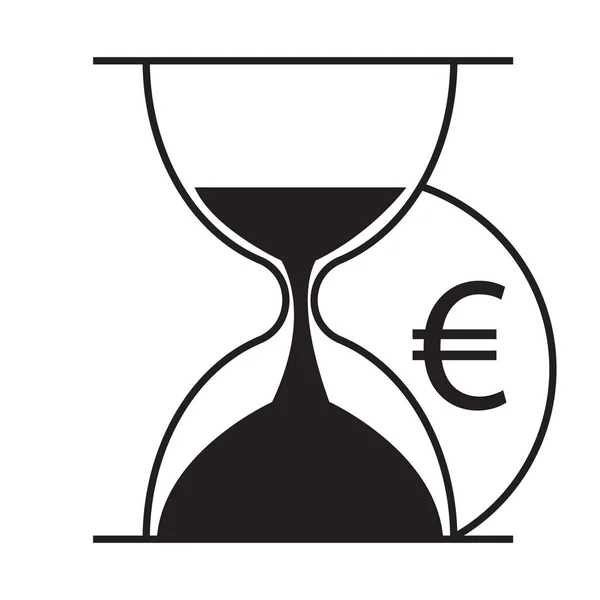 Kum saati ve euro simgesi vektör tasarımı illüstrasyon