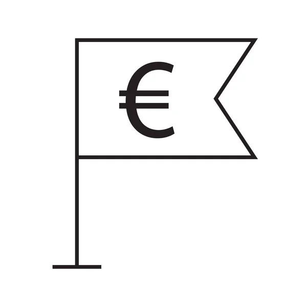 Pengar Euro Flagga Linje Desing Vektorillustration — Stock vektor