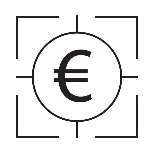 ターゲット ベクトル図にユーロと財務目標アイコン — ストックベクタ