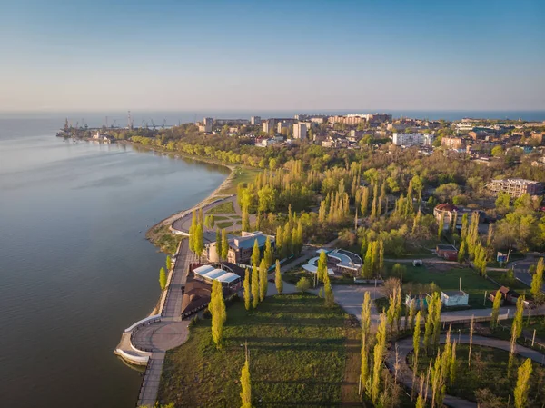 Birds Eye View Central Part City Taganrog Russia Sunny Spring — Stock Photo, Image