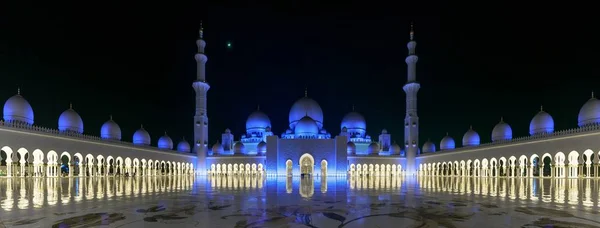 Abu Dhabi Uae Januari 2019 Stor Panorama Schejk Zayed Moskén — Stockfoto
