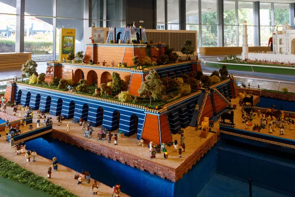 Дубай Оае Січня 2019 Lego Мініатюрні Висячі Сади Вавилону Один — стокове фото