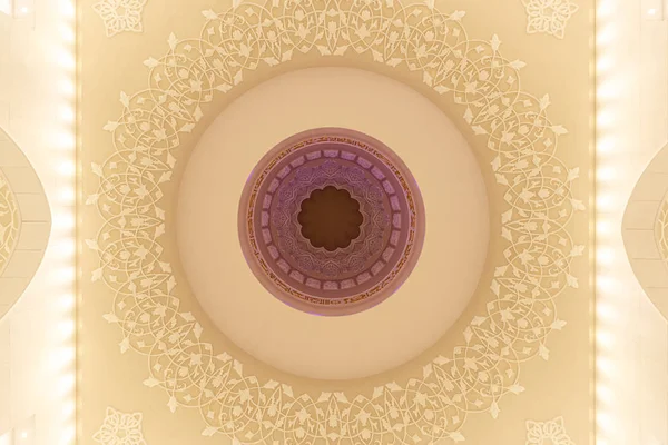 Fanciful arabic patterns on the ceiling of a mosque