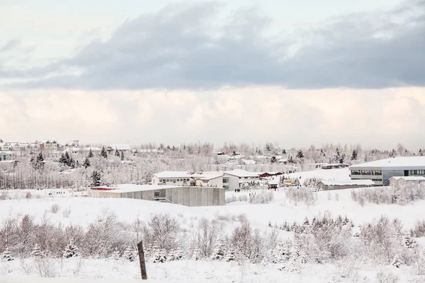 Bellissimo Scenario Inverno Neve Islanda — Foto Stock