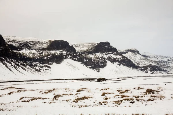 Hermoso Paisaje Invierno Nieve Islandia — Foto de Stock