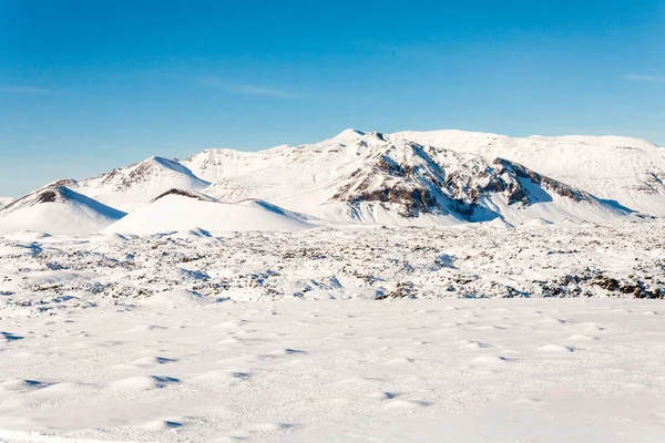 Bela Paisagem Inverno Neve Islândia — Fotografia de Stock