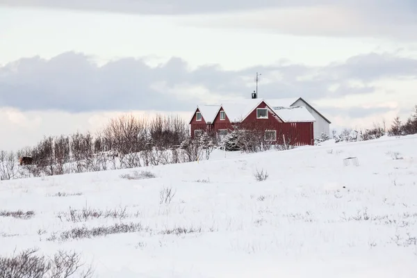 Красивые Пейзажи Зимний Снег Исландия — стоковое фото