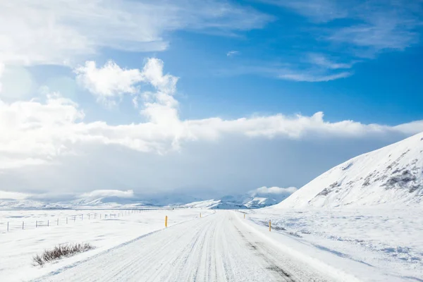Krásná Scenérie Zimním Sněhu Island — Stock fotografie