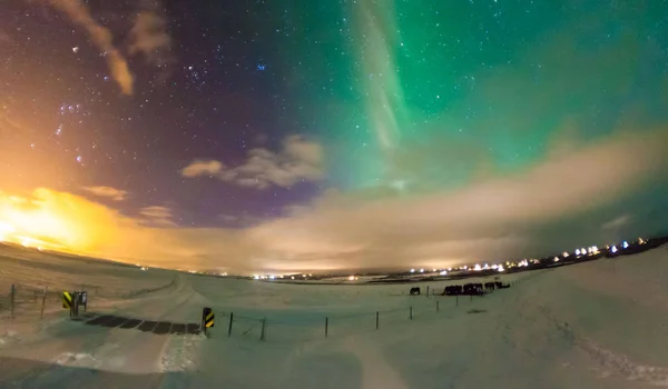 Полярне Сяйво Або Більш Відомий Northern Light Золоте Коло Ісландія — стокове фото