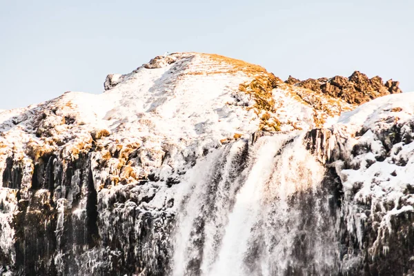 Seljalandsfoss Vattenfall Utsikt Vintern Som Ligger Södra Regionen Island Precis — Stockfoto