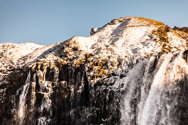 Seljalandsfoss Pemandangan Air Terjun Selama Musim Dingin Yang Terletak Daerah — Stok Foto