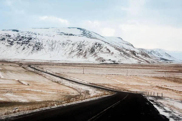 Dyrholaey Pohled Během Zimy Který Malý Poloostrov Nebo Ostroh Nachází — Stock fotografie