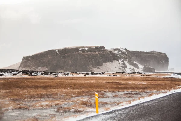 Dyrholaey Vista Durante Invierno Que Pequeña Península Promontorio Situado Pueblo — Foto de Stock