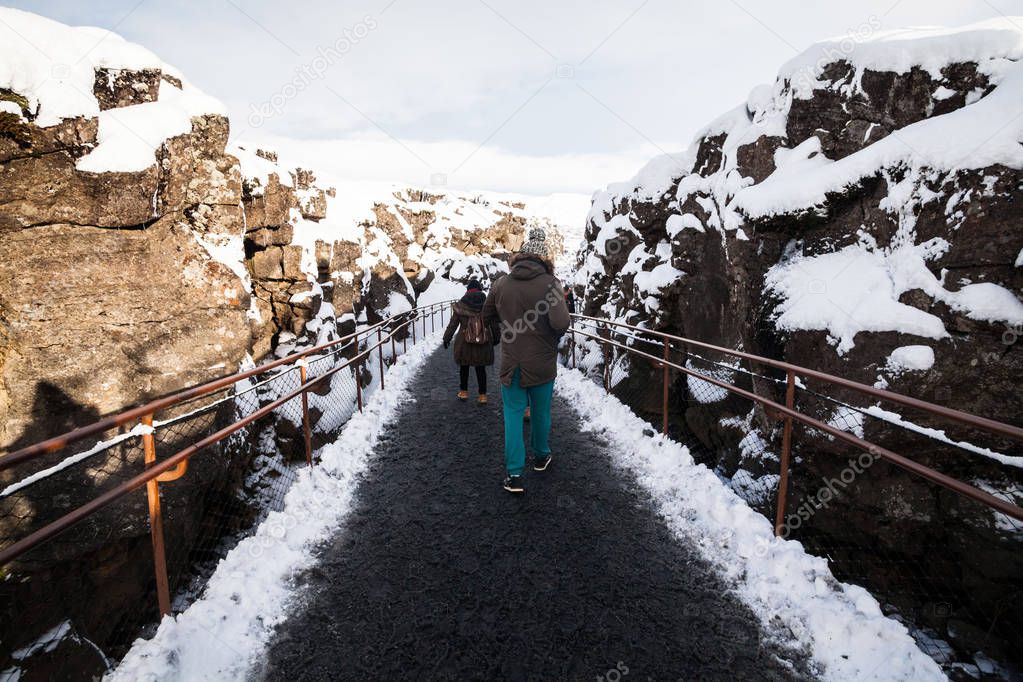 Thingvellir National Park or better known as Iceland pingvellir National Park during winter