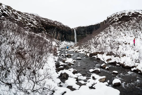 Skaftafell National Park Vista Durante Inverno Neve Que Localizado Vatnajokull — Fotografia de Stock