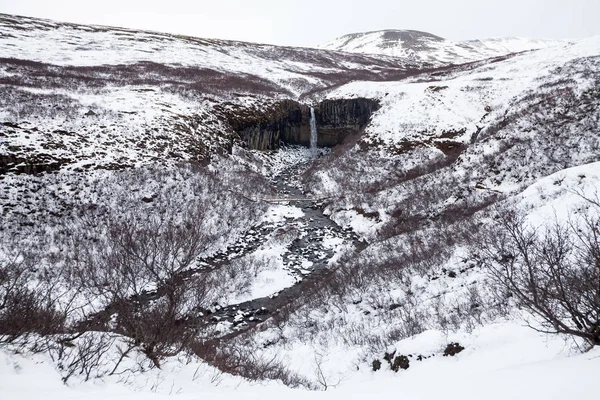 Skaftafell National Park Vista Durante Inverno Neve Que Localizado Vatnajokull — Fotografia de Stock