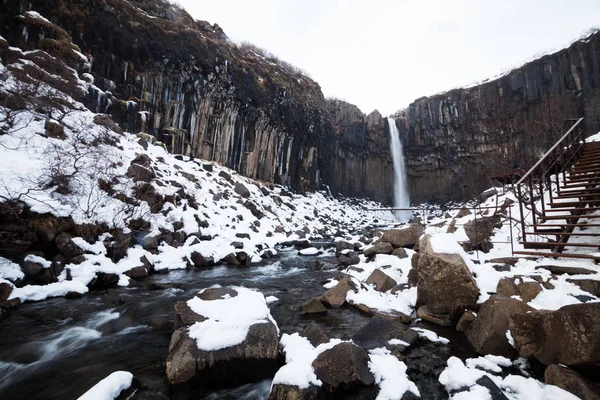 Taman Nasional Skaftafell Pemandangan Selama Salju Musim Dingin Yang Terletak — Stok Foto