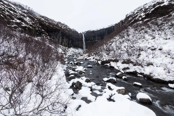 Widok Park Narodowy Skaftafell Podczas Zimy Śnieg Który Znajduje Się — Zdjęcie stockowe